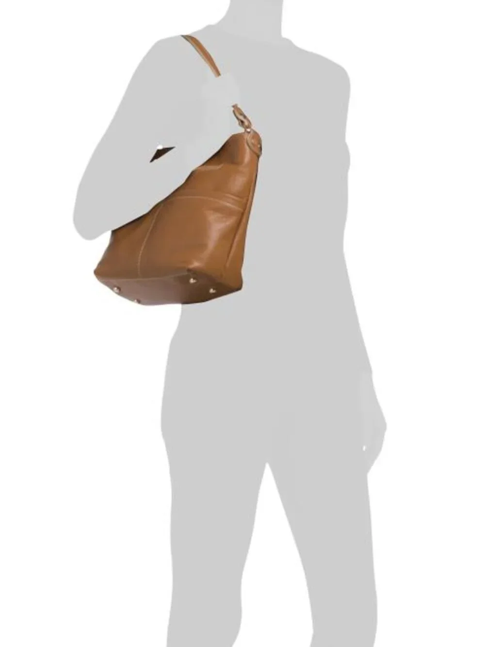 VALENTINA Made In Italy Leather Double Pocket Hobo
